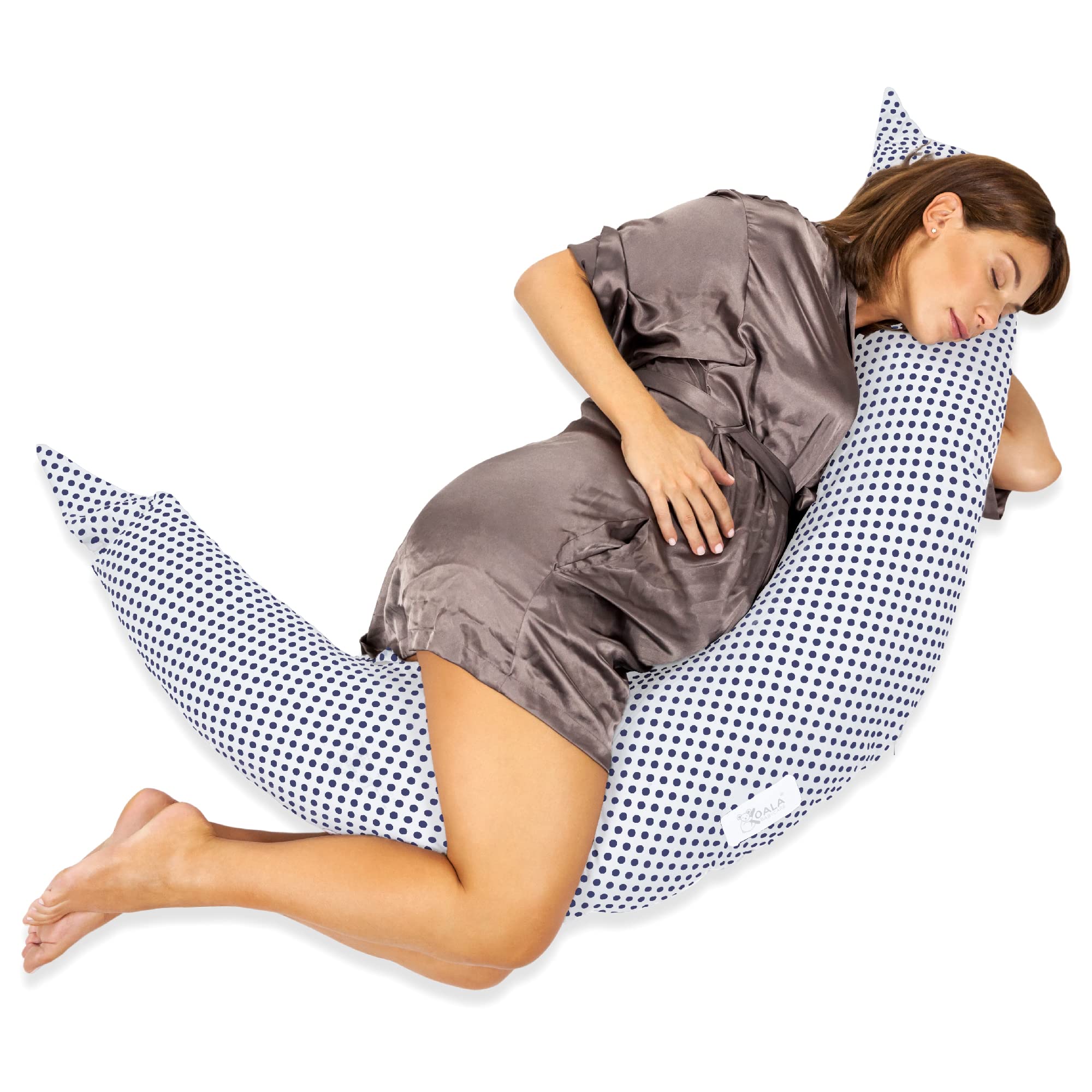 KOALA BABYCARE Pregnancy Pillow for Sleeping XXL - White/Blue